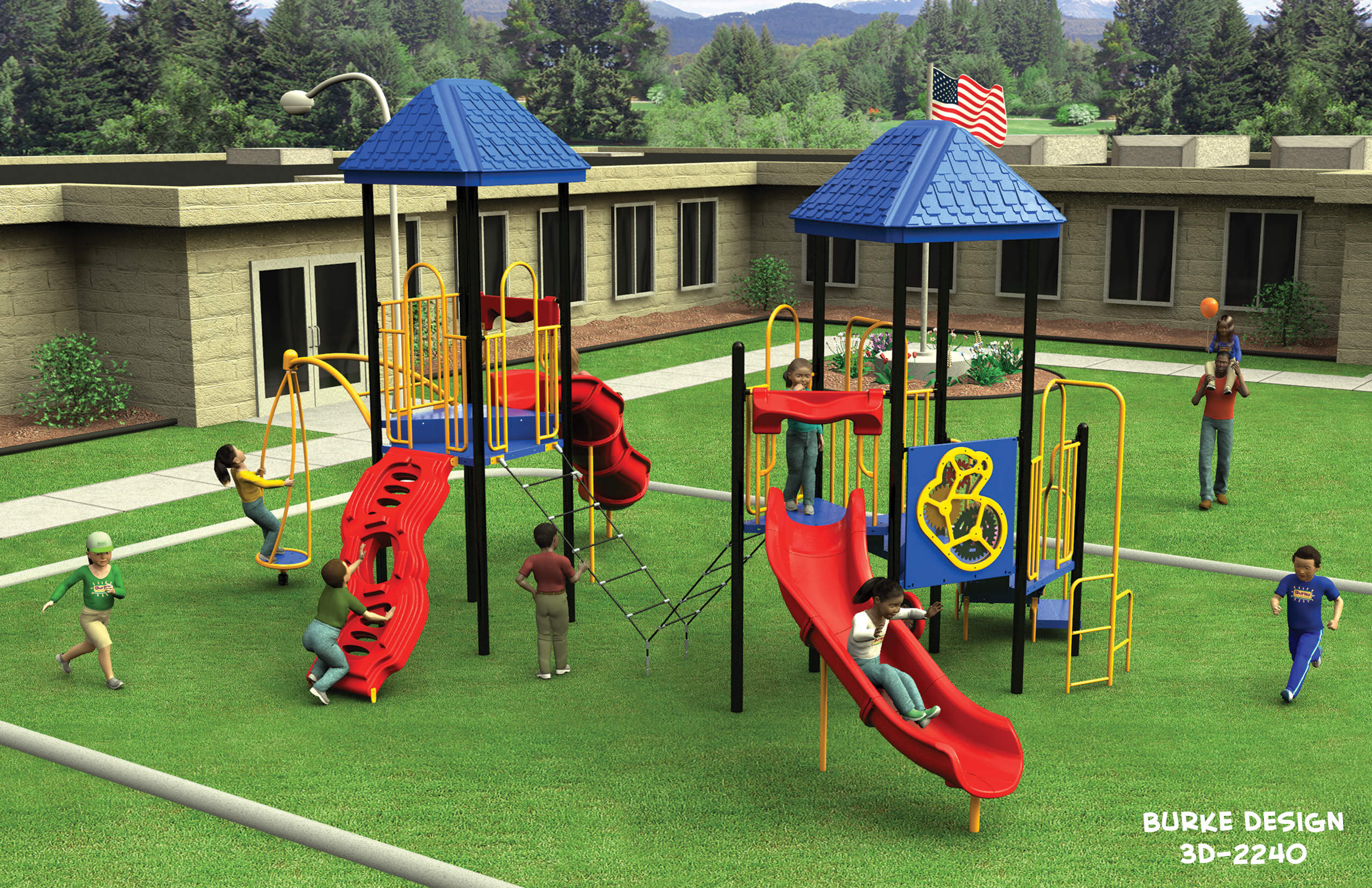 Commercial Outdoor Playground Equipment Snider Recreation   3D 2240 1 